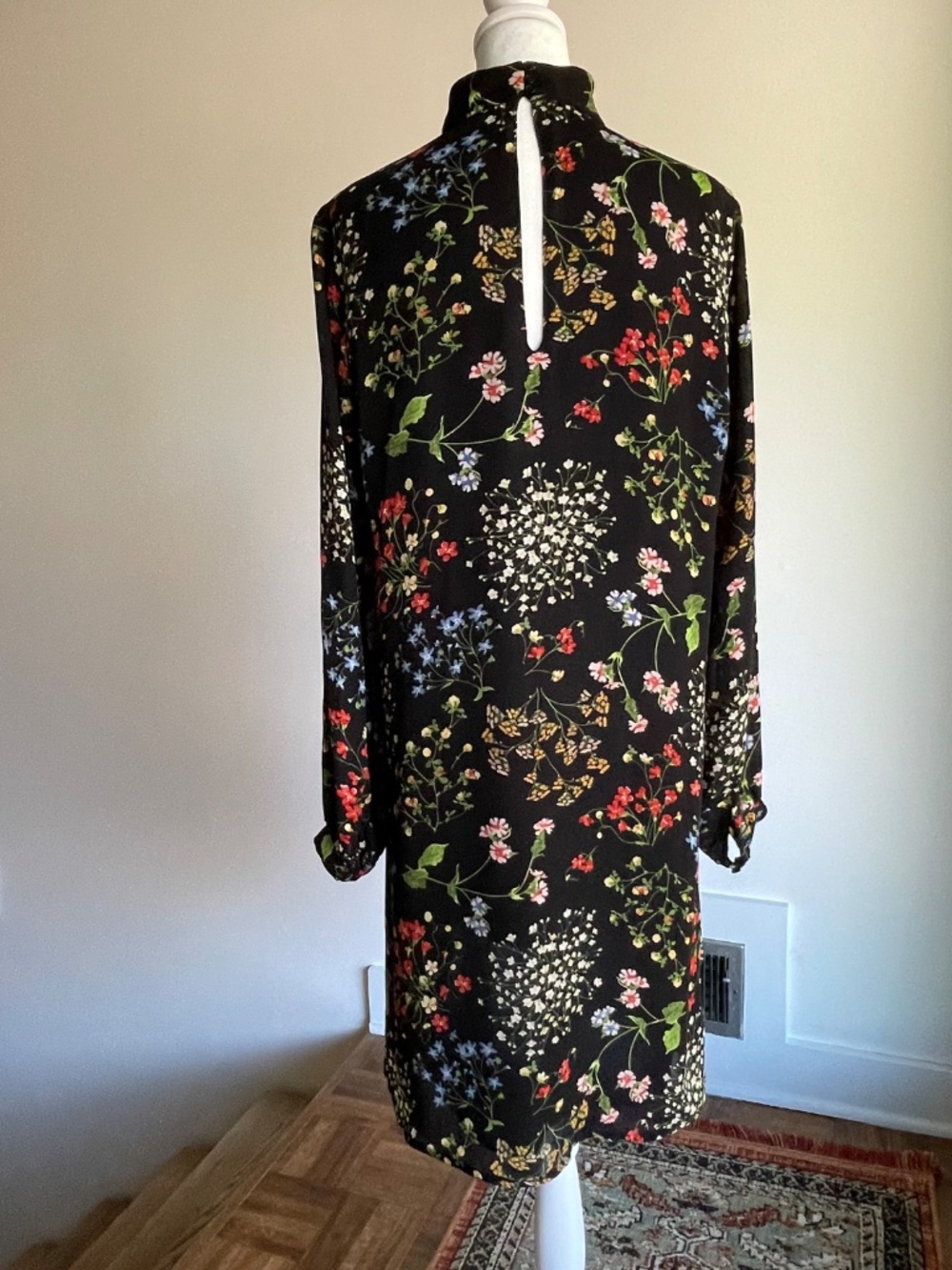 Dalia Floral Collar Tunic Dress: Cottagecore, Whimsigoth, Boho 10 - Picture 3 of 13